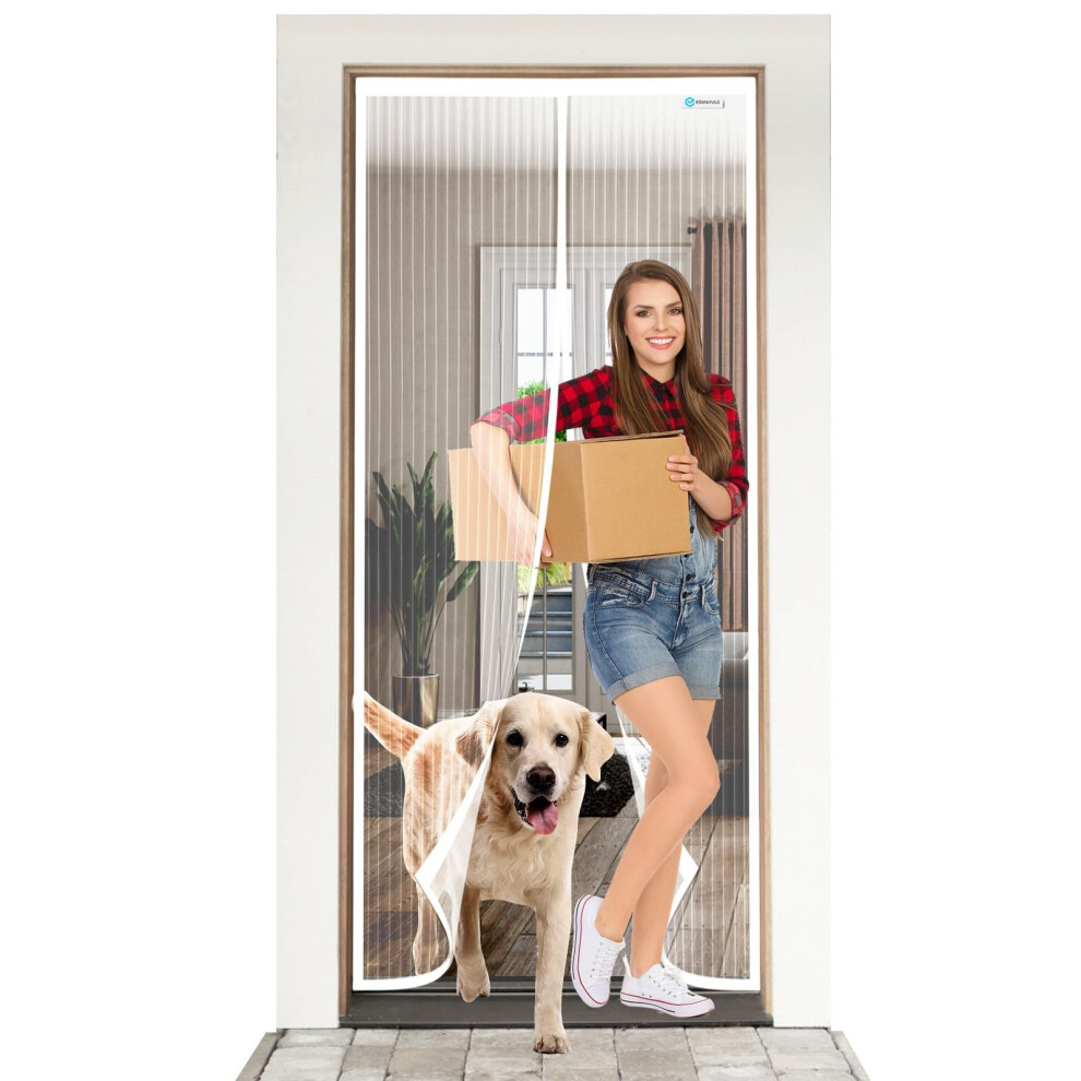 Magnetic Insect Screen For Patio/Sliding/Balcony Door White Mesh 120X230 Cm Â Magnetic Door Mosquito Net, Patio Sliding Door Mosquito Net 5902362854183