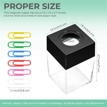 12 Pack Magnetic Paper Clip Holder Paper Clip Holder Black Paperclip Holders for Desk Paper Clip