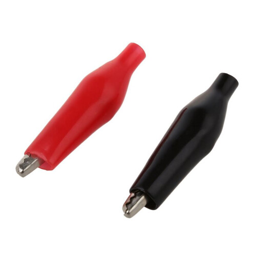 200 Pcs Black Red Soft Plastic Coated Testing Probe Alligator Test Clip 2