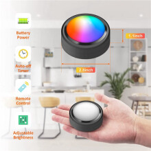 16X Puck Lights with Remote,16 Colors RGB LED Under Cabinet Lights Wireless, Battery Operated Puck Lights
