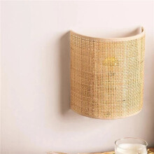 2X Applique Murale en Rotin, Éclairage de Ferme, pour Salon, Chambre à Coucher, Chevet, Applique Murale, Éclairage LED, Couloir