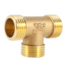 3X Brass T Shape Water Fuel Pipe Equal Male Tee Adapter Connector 1/2 Inch Thread