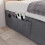 (Grey, 90x200cm) Lit capitonné avec USB-C et rangement intégré sans matelas 7