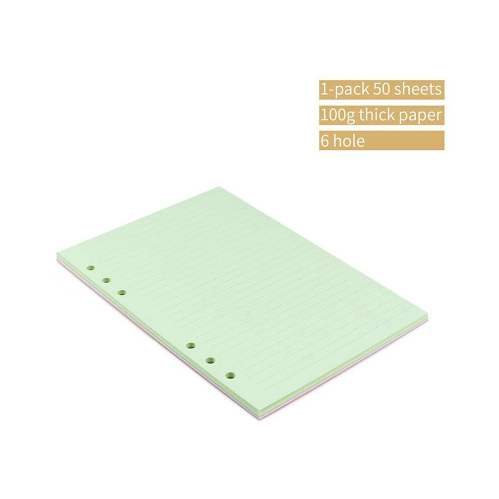 A5 Colorful 6-Hole Punched Ruled Refills Inserts, 5-Color Loose Leaf Planner Filler Paper,200 Sheets 6034247294001