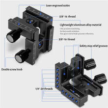 2X Right Angle Clamp 90 Degree Double Quick Release L Clamp with 1/4 Screw for Arca RRS Benro Rail Plate Nodal Slide