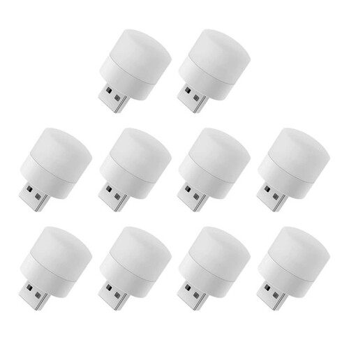 20Pcs  USB Night Light Eye Protection Book Reading Light USB Plug Computer Mobile Power LED Night Lamp,White Light 1