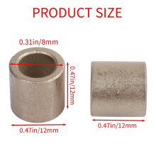 40 Pieces of Oil-Immersed Sintered Bronze Bushing Bearing Sleeve 8x12x12mm
