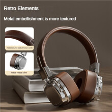 2X Retro Classic Over Ear Headset Studio Stereo Bluetooth5.3 Trådlösa Hörlurar Touch Control Typ C Hörlurar,A