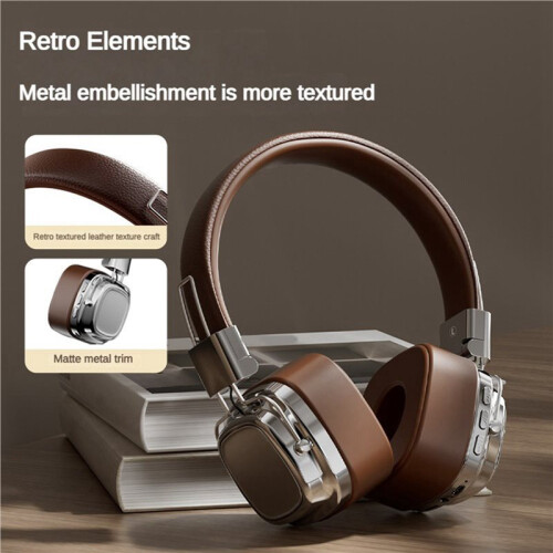 2X Cuffie Over-Ear Classiche Retrò da Studio Cuffie Wireless Bluetooth5.3 Stereo Touch Control Auricolari di Tipo C,A