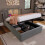 (Grey, 90x200cm) Lit double avec lampe de lecture, charge USB et rangement sans matelas 4