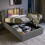 (Grey, 90x200cm) Lit double avec lampe de lecture, charge USB et rangement sans matelas 8