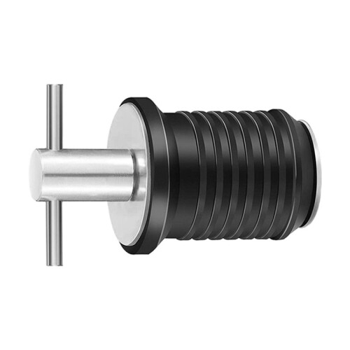 3X Marine Boat Drain Plug T-Handle Screw Adjustable Rubber Deck Drain Plug,Silver 19MM 1