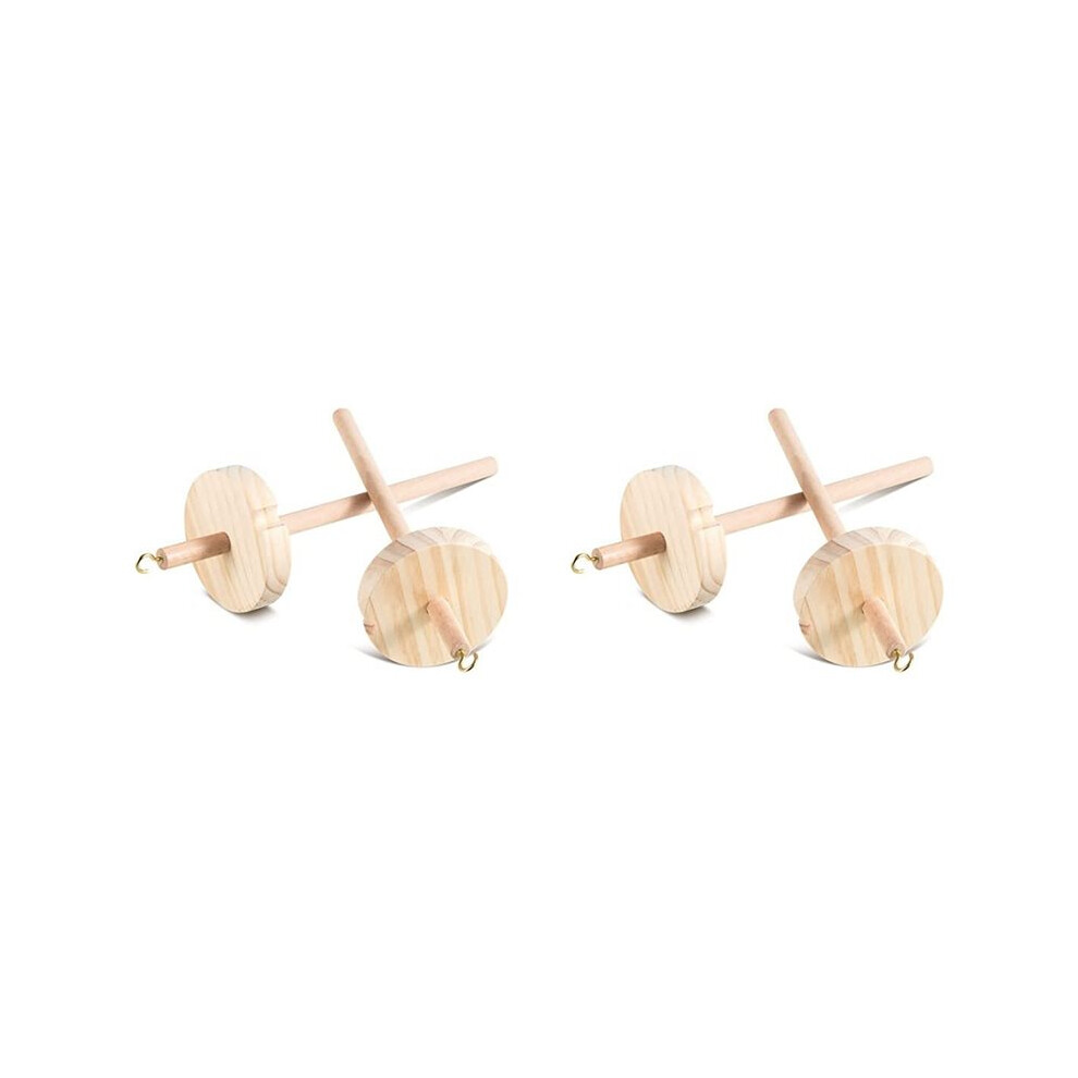 4Pc Diy Drop Spindle Top Whorl Yarn Spinner Hand Wooden Wheel For Yarn Making Yarn Spindle For Beginners Sewing 6032921036619