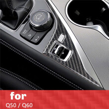 Car Interior Center Console Panel Real Carbon Fiber for Q50 Q60 2014-2020