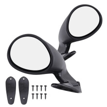 Classic Retro Door Wing Side Mirror Car Matte Rearview Mirror California Style Car Accessories Black L+R White Mirror