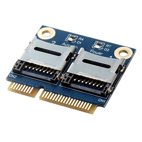Pci-E Adapter 2 SSD HDD for Laptop Dual Micro- SDHC SDXC TF to  PCIe Memory Card Reader 1