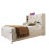 (90x200cm, Beige) Lit simple avec LED, USB-C et rangement sans matelas 10