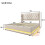 (180x200cm, Beige) Lit simple avec LED, USB-C et rangement sans matelas 3