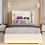 (90x200cm, Beige) Lit simple avec LED, USB-C et rangement sans matelas 6