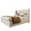 (180x200cm, Beige) Lit simple avec LED, USB-C et rangement sans matelas 5