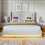 (180x200cm, Beige) Lit simple avec LED, USB-C et rangement sans matelas 11