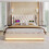 (180x200cm, Beige) Lit simple avec LED, USB-C et rangement sans matelas 9