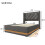(90x200cm, Grey) Lit simple avec LED, USB-C et rangement sans matelas 3