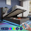 (90x200cm, Grey) Lit simple avec LED, USB-C et rangement sans matelas 6
