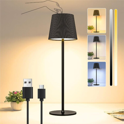 USB Rechargeable Table Decor LED Lamp 3 Color Dimmable for Room Ambient Night Lighting Bedside Desktop Lights A 1
