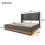 (140x200cm, Grey) Lit simple avec LED, USB-C et rangement sans matelas 3