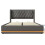 (140x200cm, Grey) Lit simple avec LED, USB-C et rangement sans matelas 10