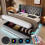 (140x200cm, Grey) Lit simple avec LED, USB-C et rangement sans matelas 11
