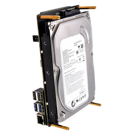 X1008 PCIe to 2.5 Inch  HDD / SSD + 3.5 Inch  HDD Shield for Raspberry Pi 5 1