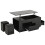 (Black) Table basse relevable 4-en-1 avec LED, 2 tiroirs, 2 tabourets et rangement caché 7