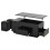 (Black) Table basse relevable 4-en-1 avec LED, 2 tiroirs, 2 tabourets et rangement caché 5