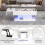 (White, 100 x 50 x 45cm) Table basse relevable avec LED, Bluetooth, 2 tiroirs et rangement ouvert 10