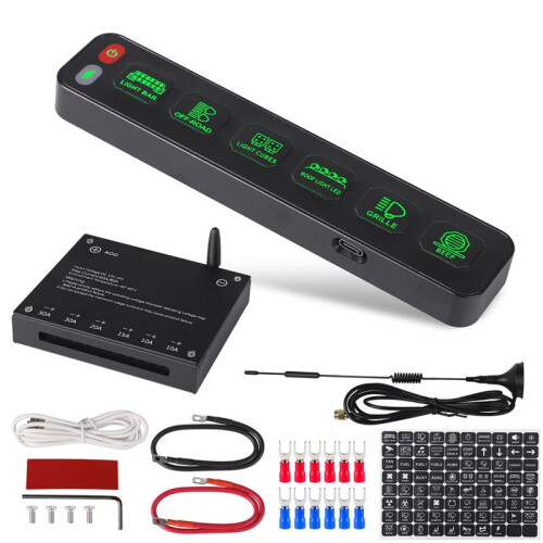 Wireless 6 Gang  Panel, Circuit Control Relay System Waterproof LED  Panel Universal for Car Trucks SUV 2