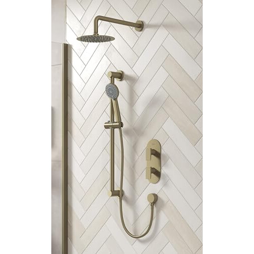 Bristan Bristan Frammento Brushed Brass Concealed Dual Control Shower Pack 2