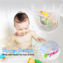 Rangement de Jouets de Bain, Support de Jouets de Bain à Capacité avec Fermeture Éclair en Bas, Rangement de Jouets de Baignoire à Libération