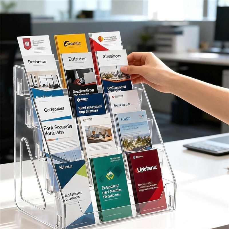 2X 5-Tier Table Brochure Stand, Leaflet & Brochure Holder Clear Acrylic ...