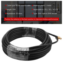 5X SMA WiFi-Antennförlängning 10M SMA Hane Till SMA Hona Lågförlust RG58 Koaxialkabelpatch Lead Coax för 2G/3G/4G LTE