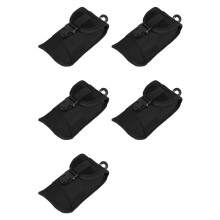 5X Glazen Etui Draagbaar Zonnebril Etui Goggle Opbergtas Beschermtas Nylon Waterdicht Zaklamp Etui, Zwart