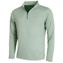 (S, Sage) Calvin Klein Mens 2026 Harlem 1/4 Zip Lightweight Technical CK Golf Sweater