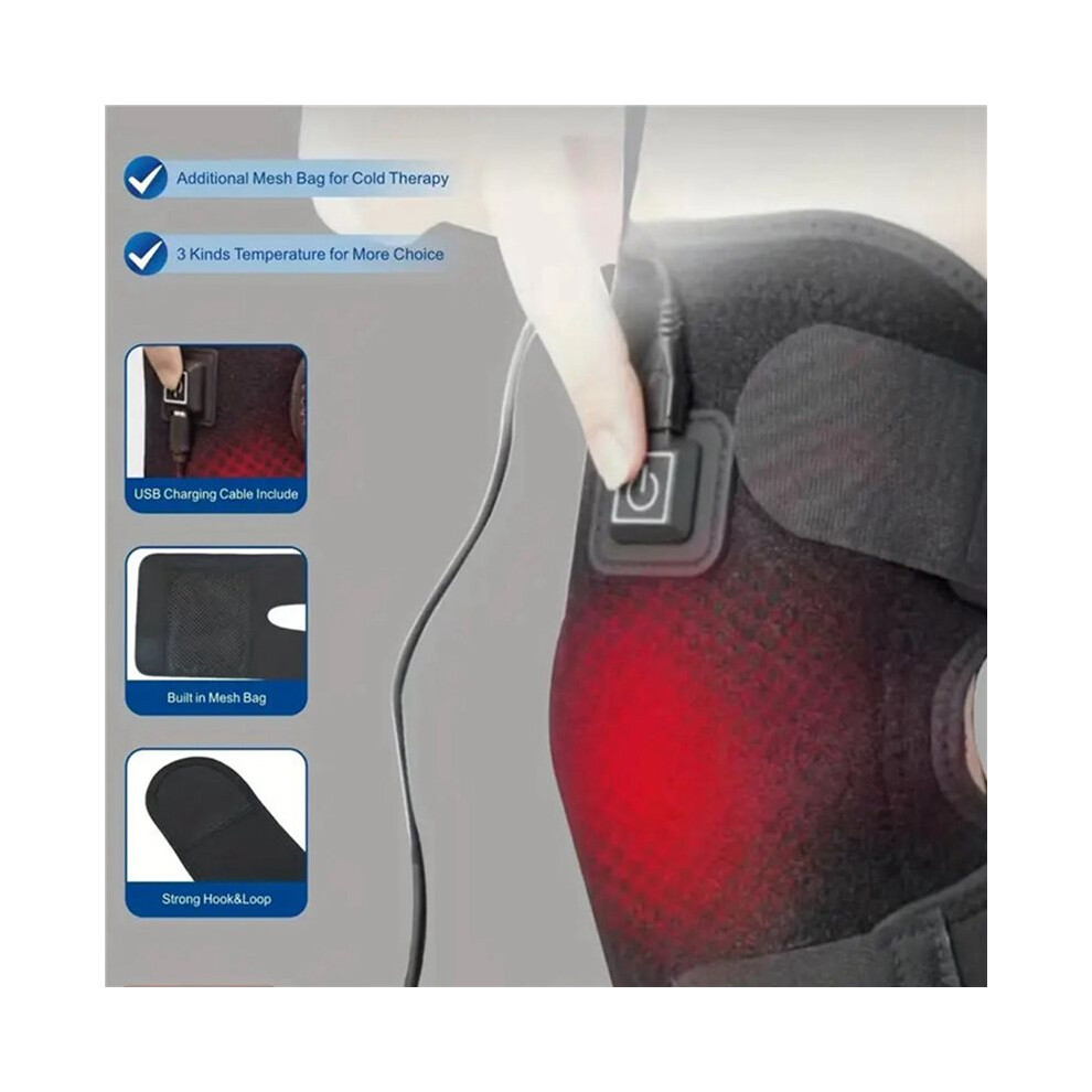 2X Heating Massager Electric Knee Heating Pad Heated Knee Brace Support for Arthritis Joint Old Cold Leg Knee Warmer