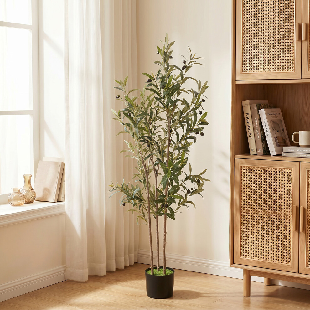 Homcom (L) Decorative Artificial Plant, Silk Olive Tree