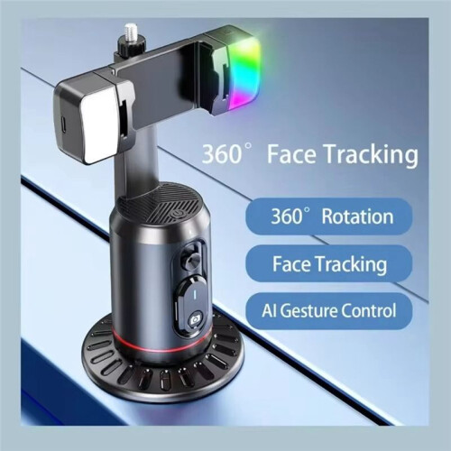 Q02 360 Rotation Gimbal Stabilizer Selfie Stick Desktop Face Tracking Gimbal with Remote Shutter Holder  Light 2