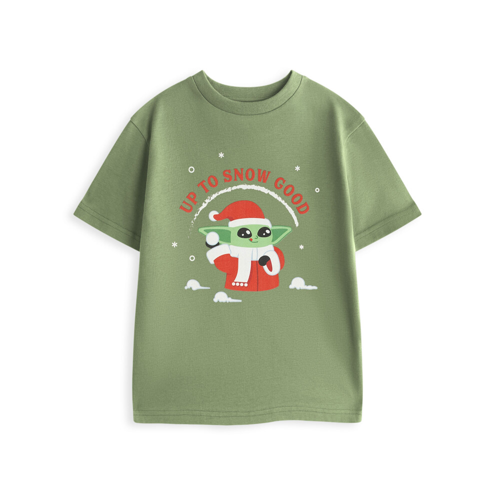 Star Wars (9-10 Years) The Mandalorian Short Sleeved T-Shirt (Unisex Kids Green)