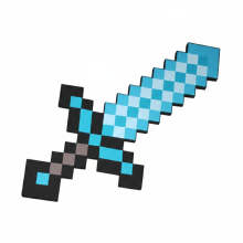 Espada Minecraft de Espuma Diamante Azul Accesorios para Jugar 45 cm — juguete gamer, espada cosplay, gadget infantil
