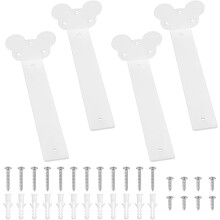Soporte para Estante Soportes para Balda Juego de 4 Piezas 255 mm Blanco — escuadras muebles, soportes estantes metal