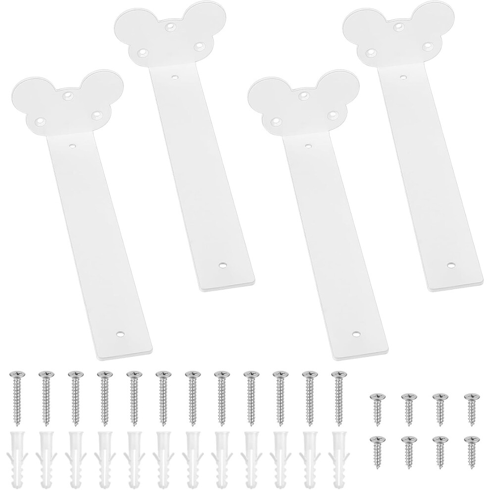 Shelf Bracket Set 4 Pieces Shelf Supports Holders 255 Mm White Â Shelf Brackets, Floating Shelf, Shelf Holders, Set Of 4, 255 Mm Bracket 5902362857337